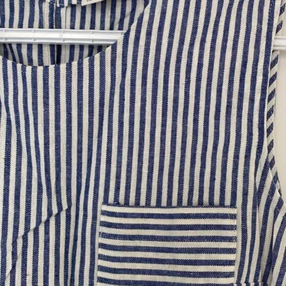 J.Crew Blue and White Striped Sleeveless Linen & Cotton Blouse Size 6 - Picture 2 of 2